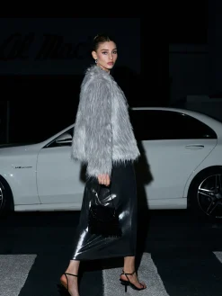 Online Elegant Faux Fur Coat Outerwear|Coats