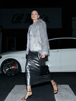 Online Elegant Faux Fur Coat Outerwear|Coats