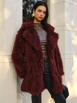 Best Elegant Faux Fur Long Coat Outerwear|Coats
