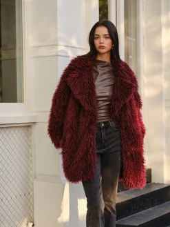 Best Elegant Faux Fur Long Coat Outerwear|Coats