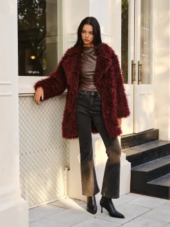 Best Elegant Faux Fur Long Coat Outerwear|Coats
