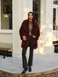 Best Elegant Faux Fur Long Coat Outerwear|Coats