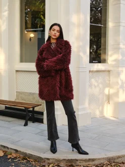 Best Elegant Faux Fur Long Coat Outerwear|Coats