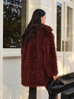 Best Elegant Faux Fur Long Coat Outerwear|Coats