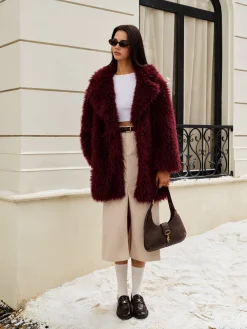 Best Elegant Faux Fur Long Coat Outerwear|Coats