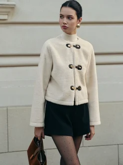 Online Elegant Faux Fur Short Coat Outerwear|Coats