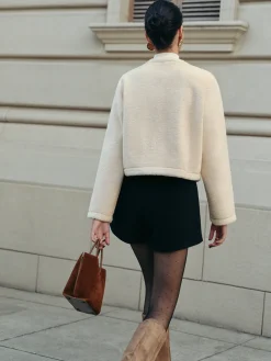 Online Elegant Faux Fur Short Coat Outerwear|Coats
