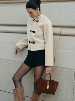 Online Elegant Faux Fur Short Coat Outerwear|Coats