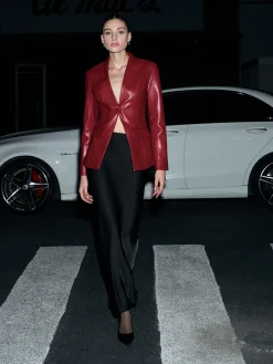 New Elegant Faux Leather Button Blazer Outerwear|Blazers