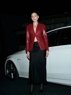 New Elegant Faux Leather Button Blazer Outerwear|Blazers