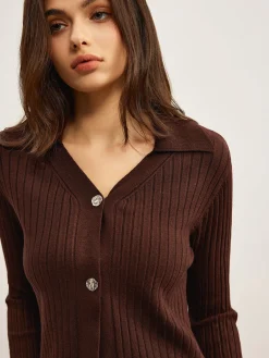 Best Elegant High-Stretch Polo Cardigan Cardigans|Sweaters & Cardigans