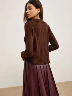 Best Elegant High-Stretch Polo Cardigan Cardigans|Sweaters & Cardigans