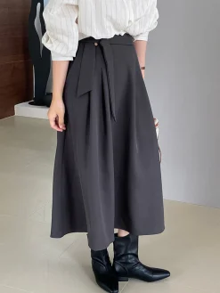 New Elegant Knotted Midi Skirts Bottoms