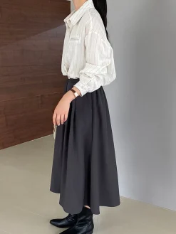New Elegant Knotted Midi Skirts Bottoms