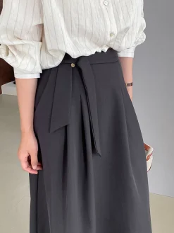 New Elegant Knotted Midi Skirts Bottoms