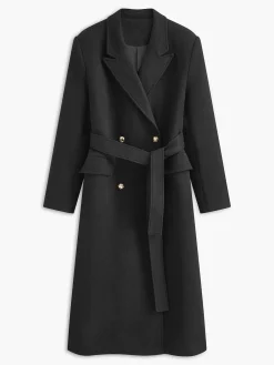 Sale Elegant Lapel Belted Coat Outerwear|Coats