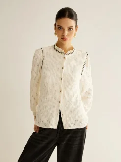 Hot Elegant Lettuce Trim Button Shirt Blouses & Shirts|Tops