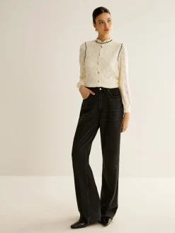 Hot Elegant Lettuce Trim Button Shirt Blouses & Shirts|Tops