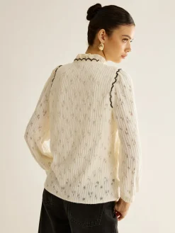 Hot Elegant Lettuce Trim Button Shirt Blouses & Shirts|Tops