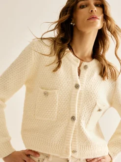 Discount Elegant Metal Button Cardigan Cardigans|Sweaters & Cardigans