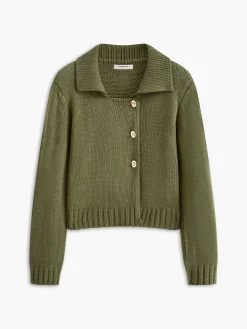 Clearance Elegant Metal Lapel Sweater Sweater Tops|Sweaters & Cardigans
