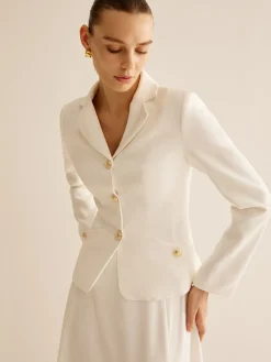 New Elegant Metal-Button Blazer Outerwear|Blazers