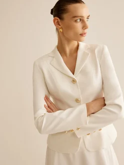 New Elegant Metal-Button Blazer Outerwear|Blazers
