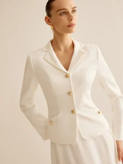 New Elegant Metal-Button Blazer Outerwear|Blazers