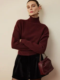 Online Elegant Mock Neck Shift Sweater Sweater Tops|Sweaters & Cardigans
