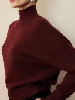 Online Elegant Mock Neck Shift Sweater Sweater Tops|Sweaters & Cardigans