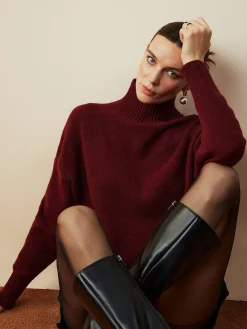Best Elegant Mock Neck Shift Sweater Sweater Tops|Sweaters & Cardigans