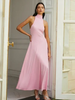Sale Elegant Mock Neck Sleeveless Long Dress Casual Dresses|Cocktail & Party Dresses