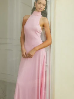 Sale Elegant Mock Neck Sleeveless Long Dress Casual Dresses|Cocktail & Party Dresses