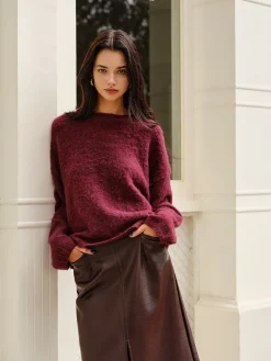 Online Elegant Plain Minky Sweater Sweater Tops|Sweaters & Cardigans