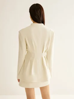 New Elegant Pleated Button Blazer Outerwear|Blazers