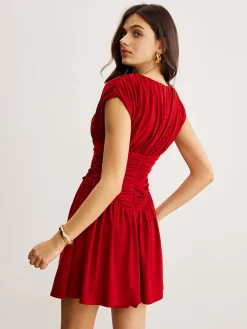 Clearance Elegant Pleated Ruffle Dress Cocktail & Party Dresses|Vacation Dresses
