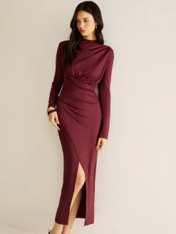 Outlet Elegant Pleated Split Dress Work Dresses|Cocktail & Party Dresses
