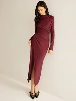Outlet Elegant Pleated Split Dress Work Dresses|Cocktail & Party Dresses