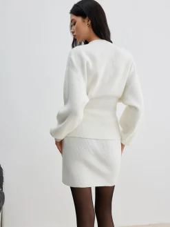 Hot Elegant Ribbed Sweater Mini Skirt Skirts|Knitwear