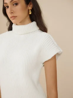 Clearance Elegant Ribbed Turtleneck Sweater Sweater Tops|Sweaters & Cardigans