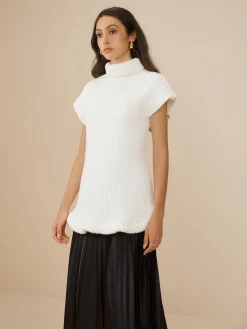 Clearance Elegant Ribbed Turtleneck Sweater Sweater Tops|Sweaters & Cardigans