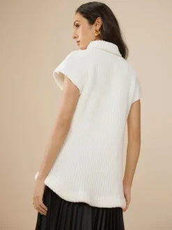 Clearance Elegant Ribbed Turtleneck Sweater Sweater Tops|Sweaters & Cardigans