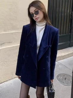 Clearance Elegant Shift Button Blazer Outerwear|Blazers
