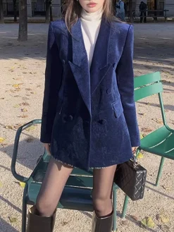 Clearance Elegant Shift Button Blazer Outerwear|Blazers