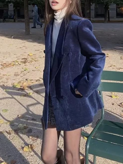 Clearance Elegant Shift Button Blazer Outerwear|Blazers