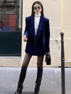Clearance Elegant Shift Button Blazer Outerwear|Blazers