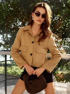 New Elegant Short Polo Jacket Outerwear|Jackets
