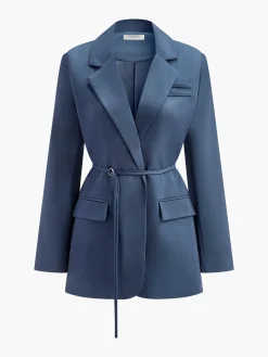 Best Elegant Slim-Belted Blazer Blazers|Outerwear