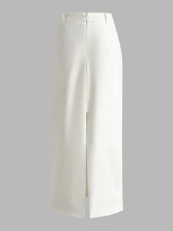 New Elegant Slit Back Maxi Skirt Without Belt Skirts|Bottoms