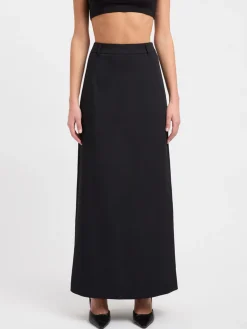New Elegant Slit Back Maxi Skirt Without Belt Skirts|Bottoms